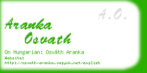 aranka osvath business card