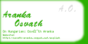 aranka osvath business card